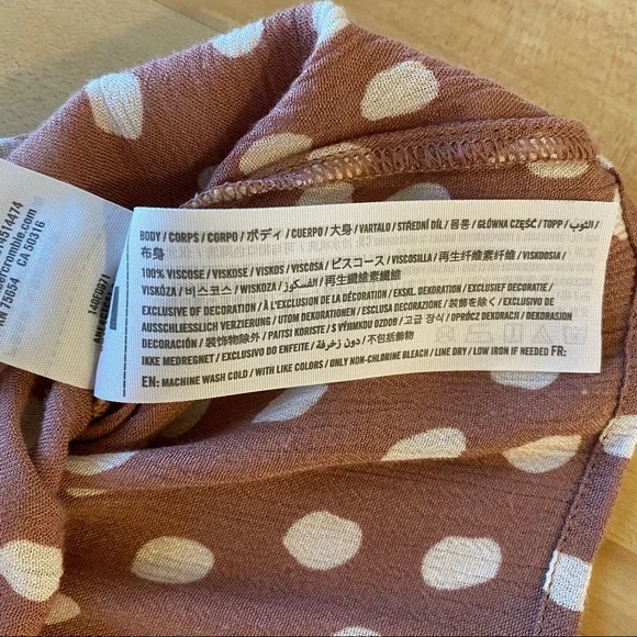 Abercrombie fitch nwt pink polka dot peplum babydoll tank XS - Picture 4 of 6